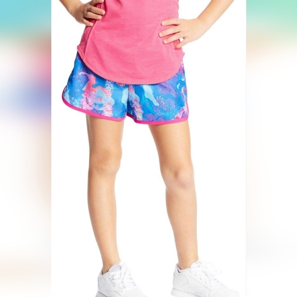Champion tie dye purple/pink Runing short with built in liner girls size L  NWOT